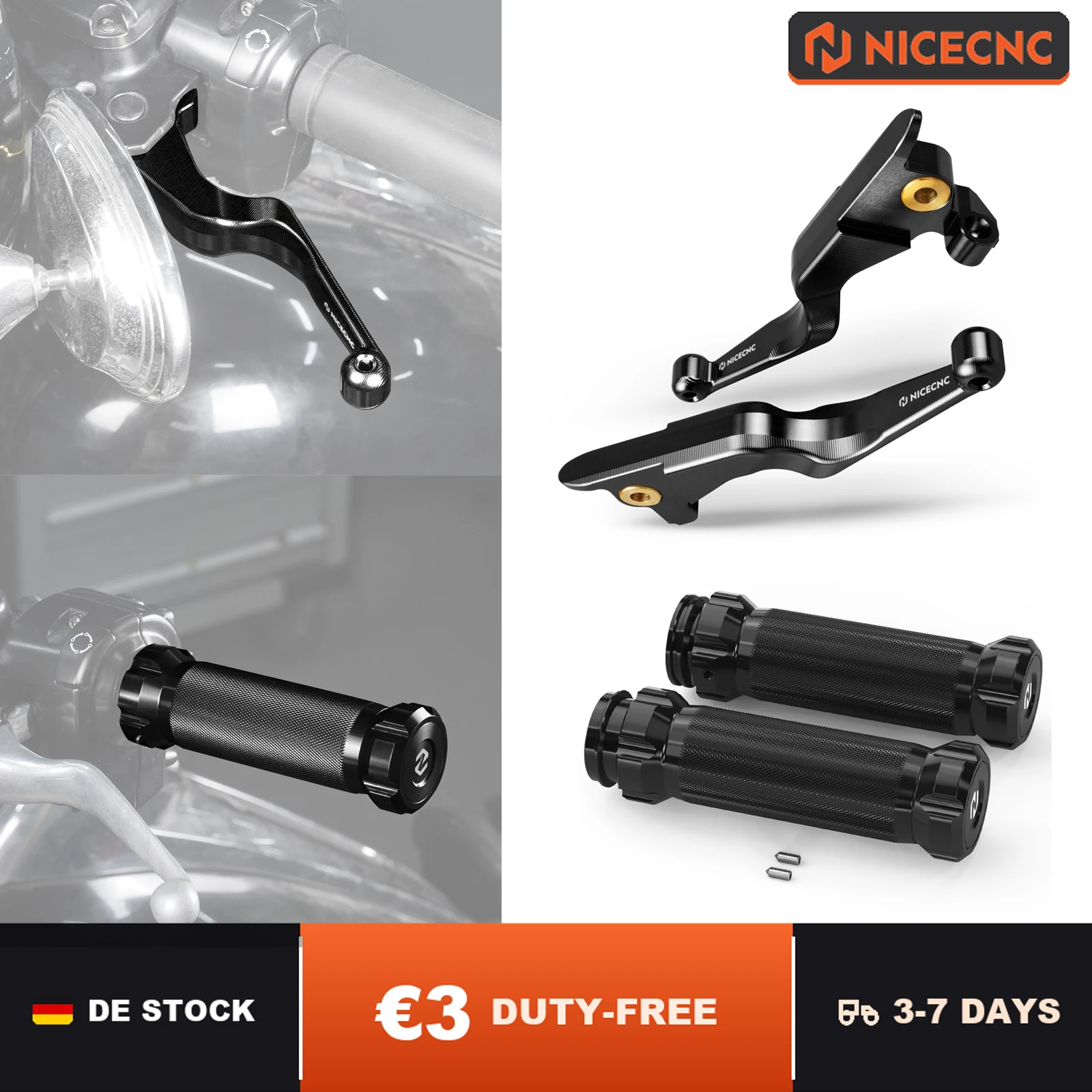 NICECNC Für Harley Street Glide FLHX Road Glide FLTRX Road King Special Lenkergriffe Brems- und Kupplungshebel Electra Glide Tri Glide Ultra Limited Fat Bob Fat Boy Low Rider