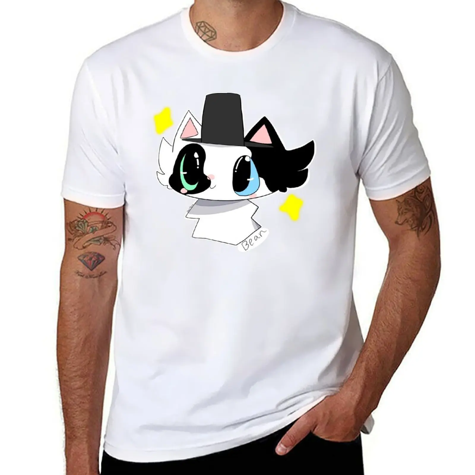 

Bean the Cat! (OC Commision) T-Shirt cotton man t-shirts graphic t shirt vintage men t shirt