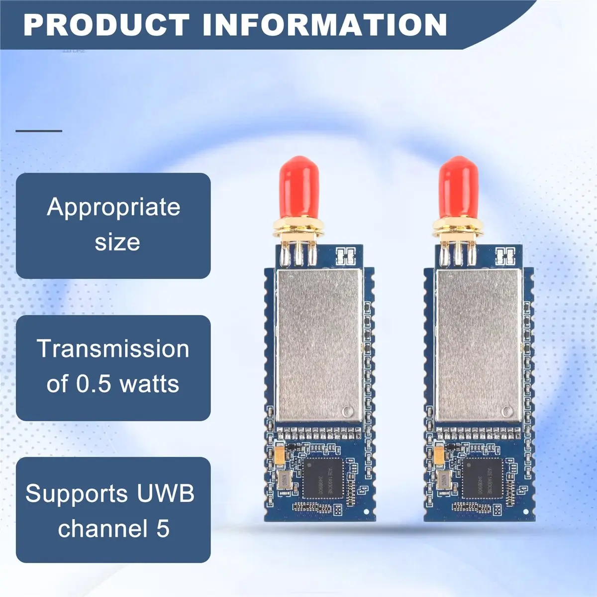 Dynamic 2pcs UWB650 Uart Interface High-Precision Ranging Indoor Positioning UWB Module AES128 Encryption Anchor Tag Solution