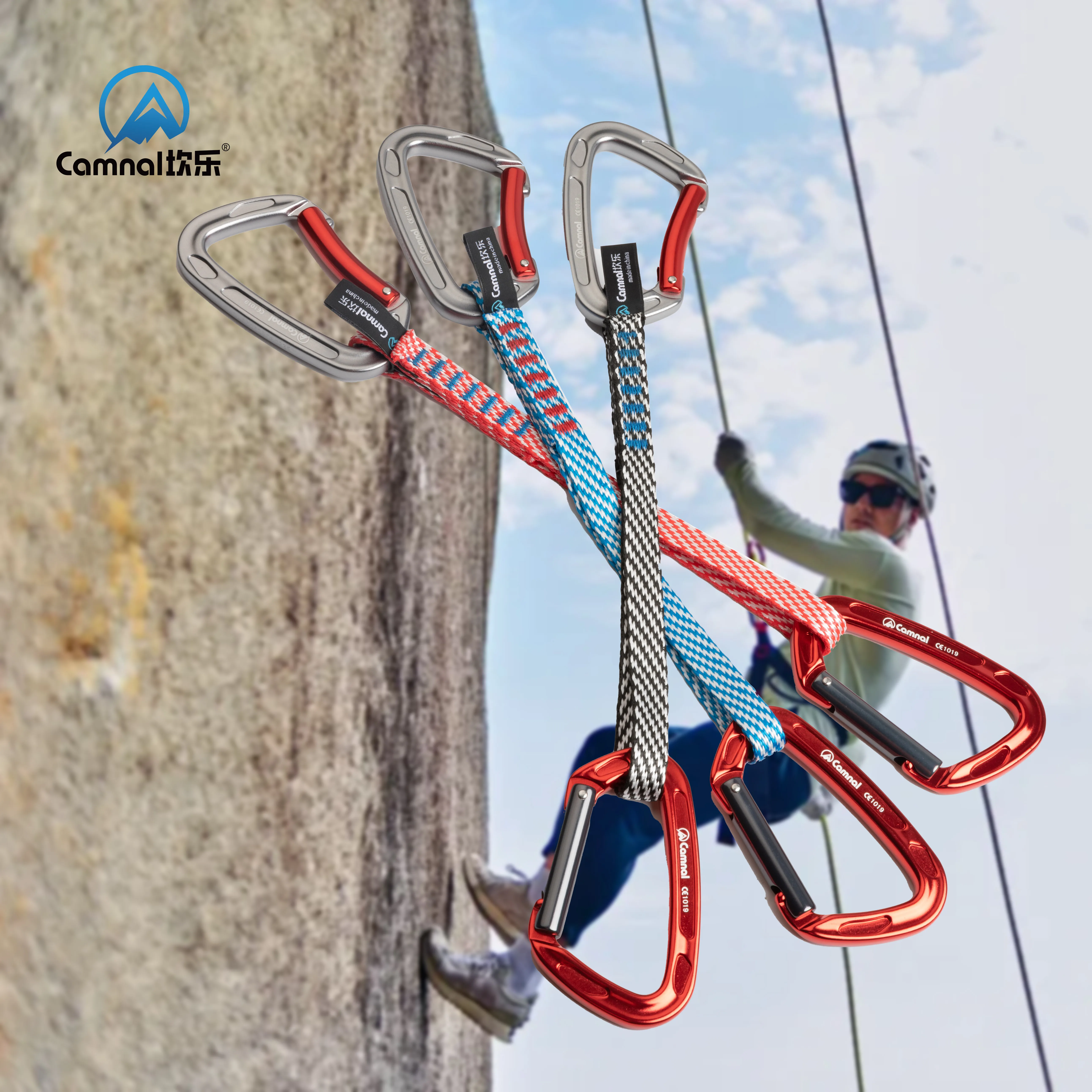 UIAA CE 25kN Quickdraw Equipamento de escalada expresso portátil 25kN Super Strong Sling 2 mosquetões UIAA Certificado Escalada