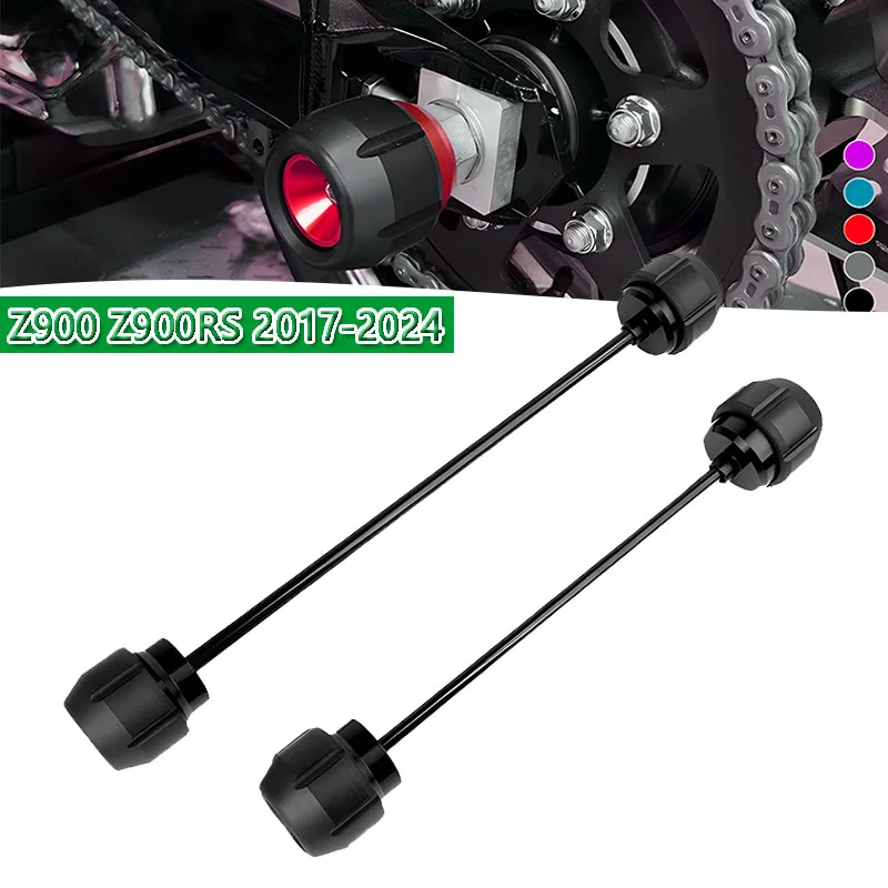 Fit For Z 900 2017-2024 Z900 RS/SE Z900RS Motorcycle Accessories Front & Rear Wheel Fork Axle Sliders Cap Crash Protector