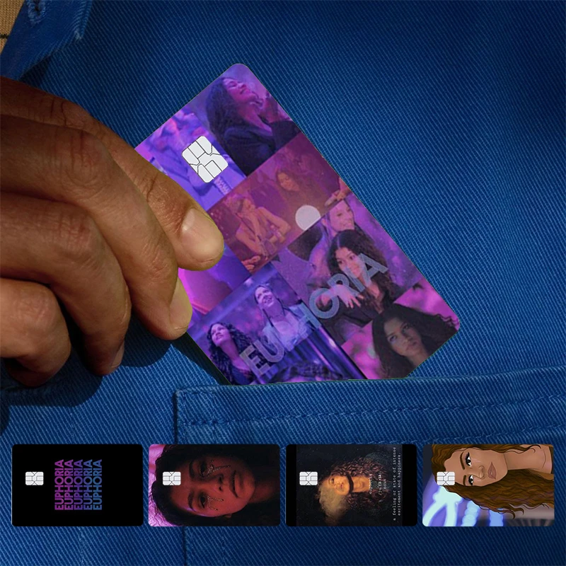 Autocollant de protection pour cartes bancaires, de débit, de bus, de crédit, avec motif Zendaya Rue de la série Euphoria, style Indie élégant