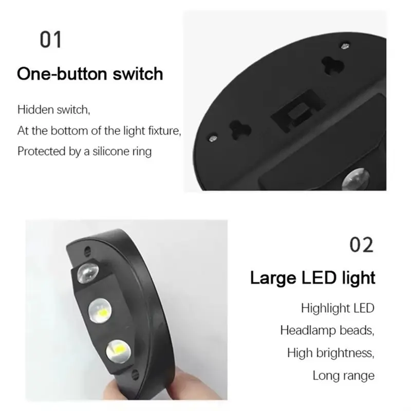 KYCOR-Outdoor Solar Wall Lights Outdoor 3 LED Fence Lamp Energy Efficient Wall Lights B