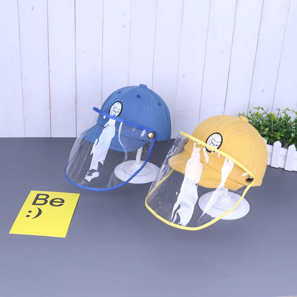 

Cotton Peaked Hat with Transparent Protective Summer Headwear for 5-15 Months Children Outdoor Use