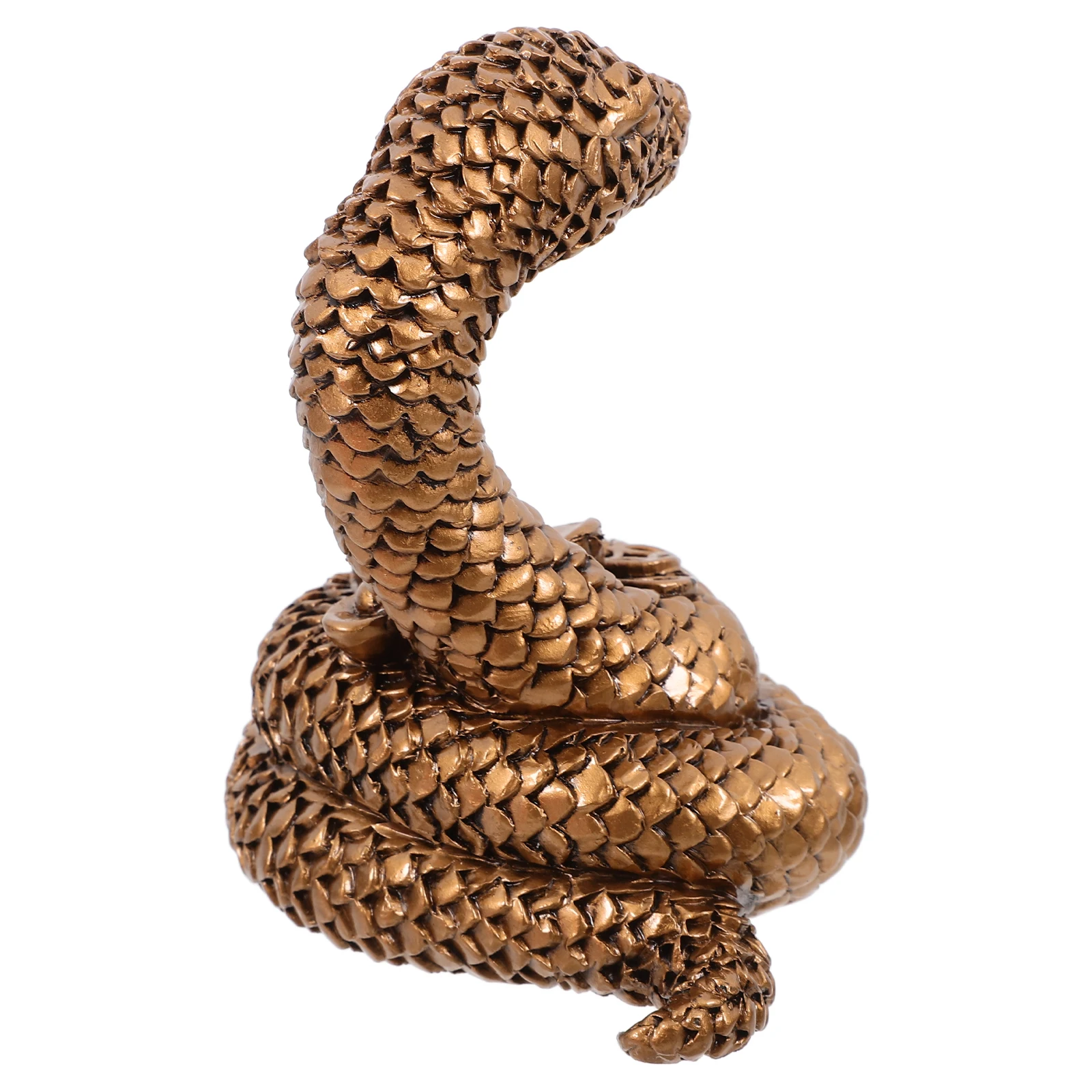 

Resin Statue Yuanbao Snake Figurine Animal Decoration Desktop Decor Snake nament For Balcony Lightweight