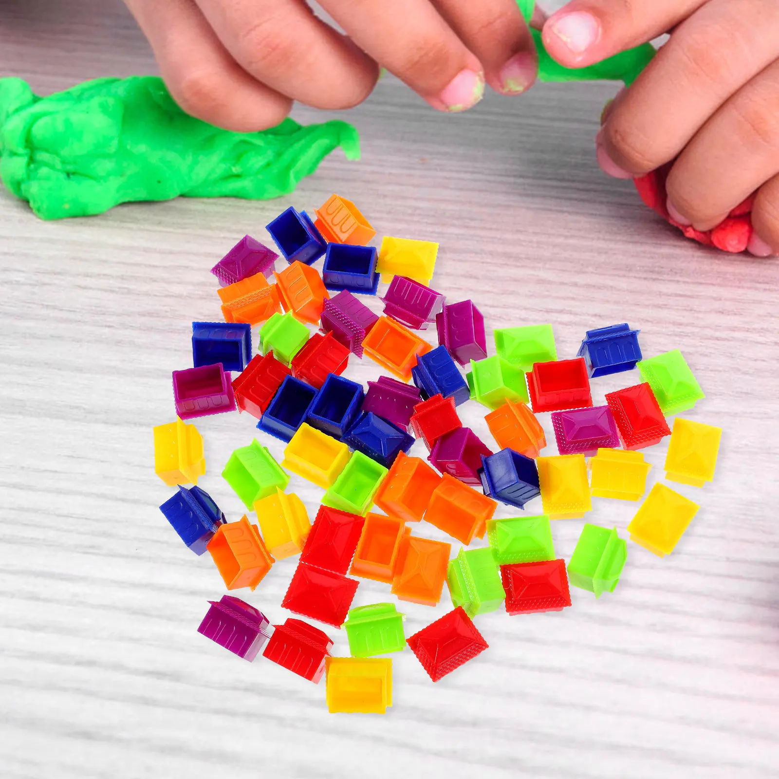 

60Pcs Board Game House Pieces Plastic Replacement Chess Game Accessories for Style Games Bright Colors Smooth Burr-Free