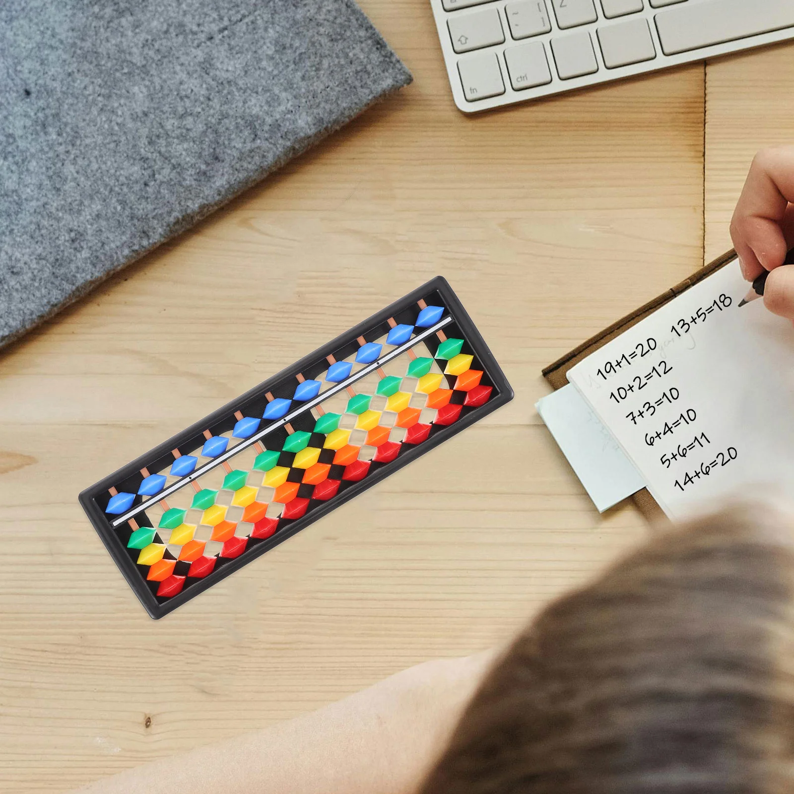 9-reihiger bunter Kunststoff-Abakus, 5 Perlen, geistige Arithmetik, Lernhilfe für Kinder, Mathe-Zähler, pädagogisches Werkzeug, Mathe-Lern-Abakus