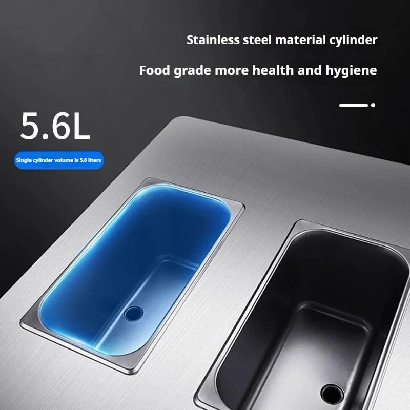 Commercial Ice Cream Machine 2000W, Portable Stainless Steel Soft Serve Maker for Food Stall & Bakery