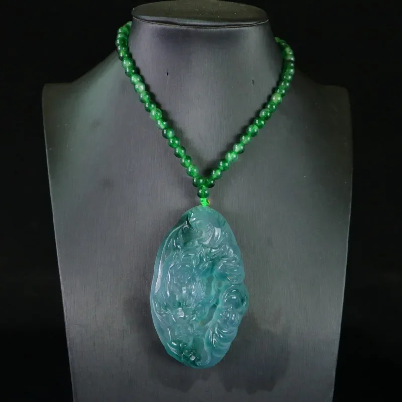 

Natural High-ice Quartzite Jade, Unisex Dragon Pendant Jewelry