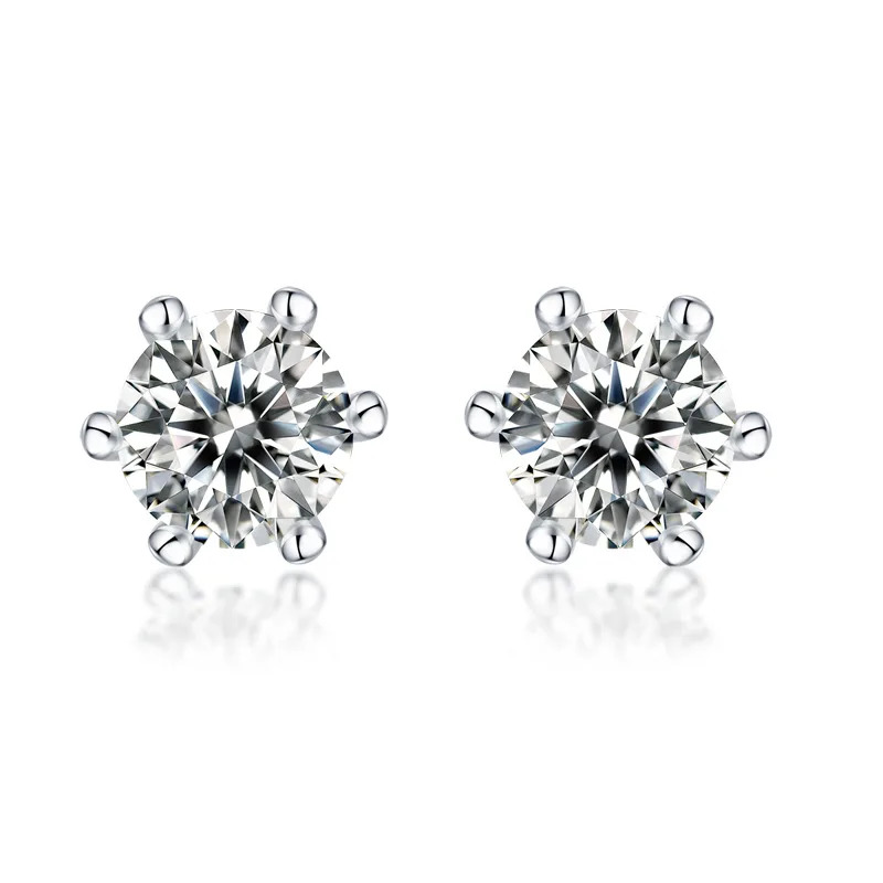 

IGI Lab-Grown Diamond D-F Цвет VS Clarity Серебряные серьги S925 Снежинка с шестью когтями подходят для банкетов, вечеринок, фестивалей