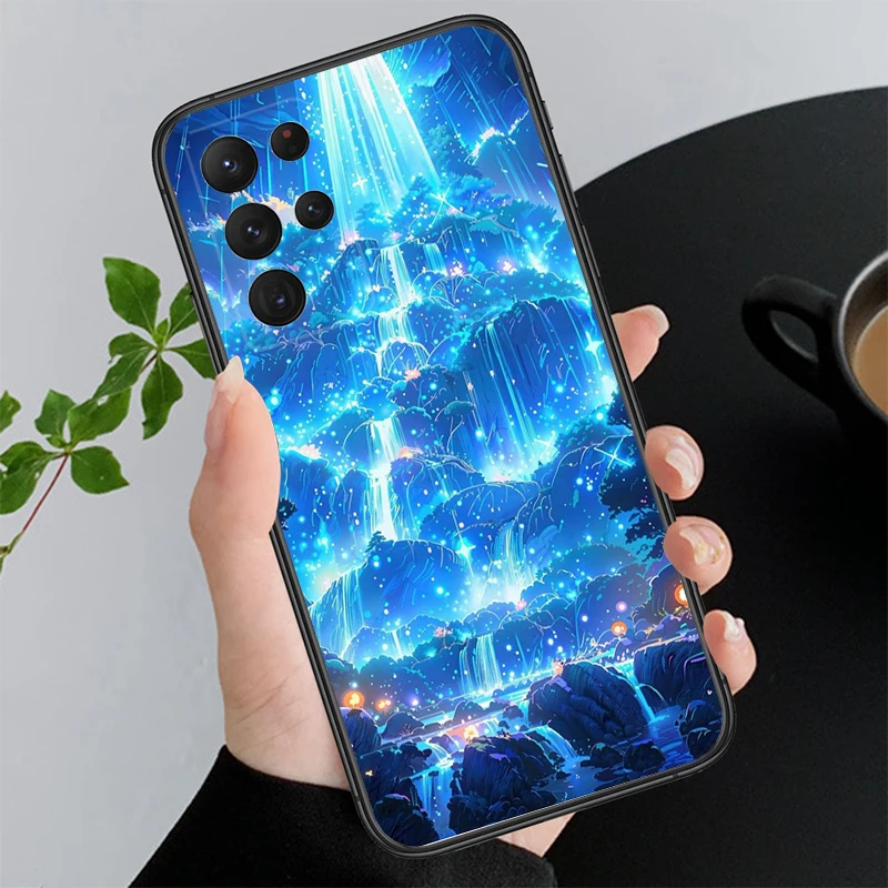 قضية الهاتف لسامسونج A55 A16 A56 A36 A35 A15 A53 A54 A33 A34 A25 A05S A52 A52S A14 A26 A71 ضوء القمر مشهد الشاطئ #5