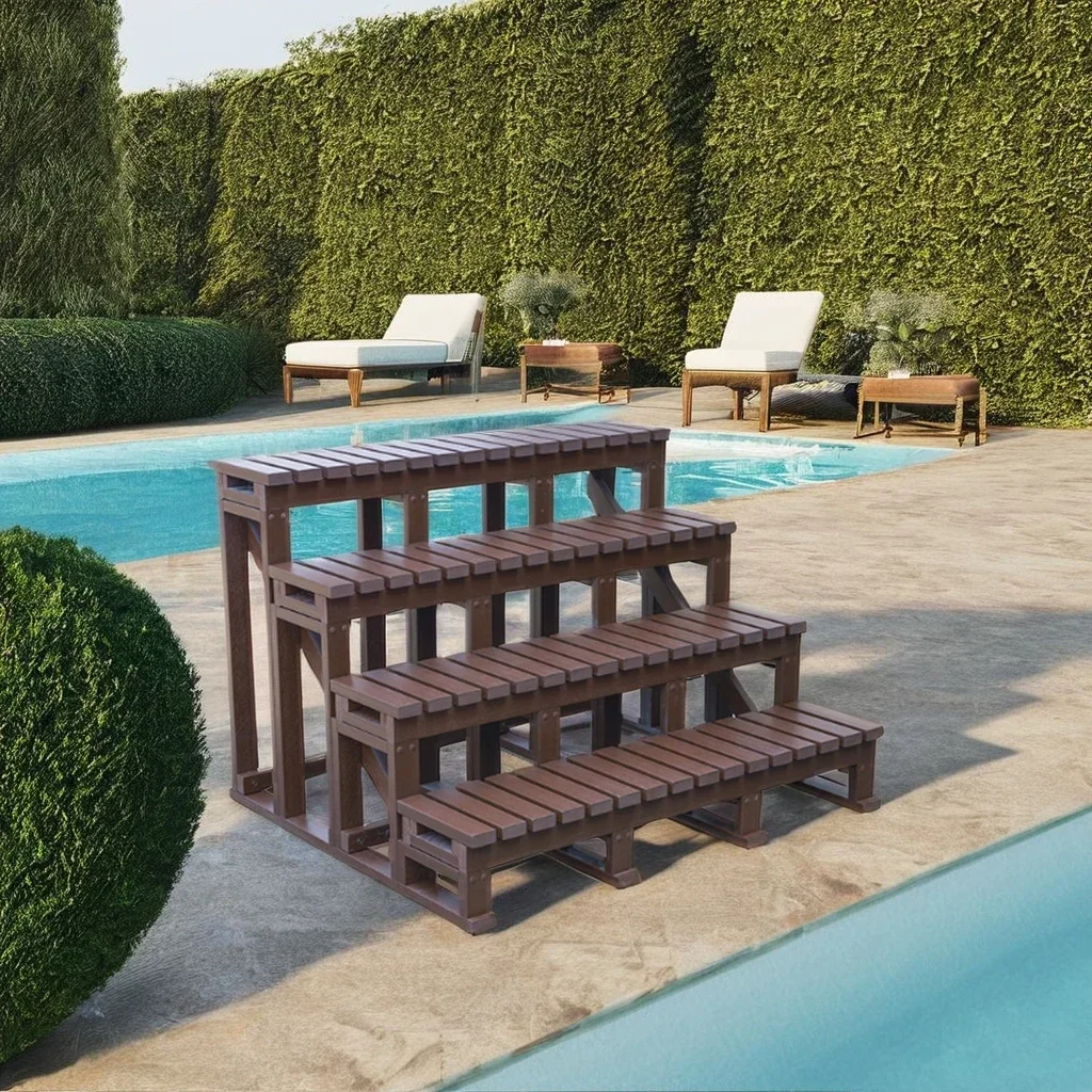 Proway Outdoor Large Spa Step Swimming Pool 4 Steps Conveniences for Leisure and Exercise
