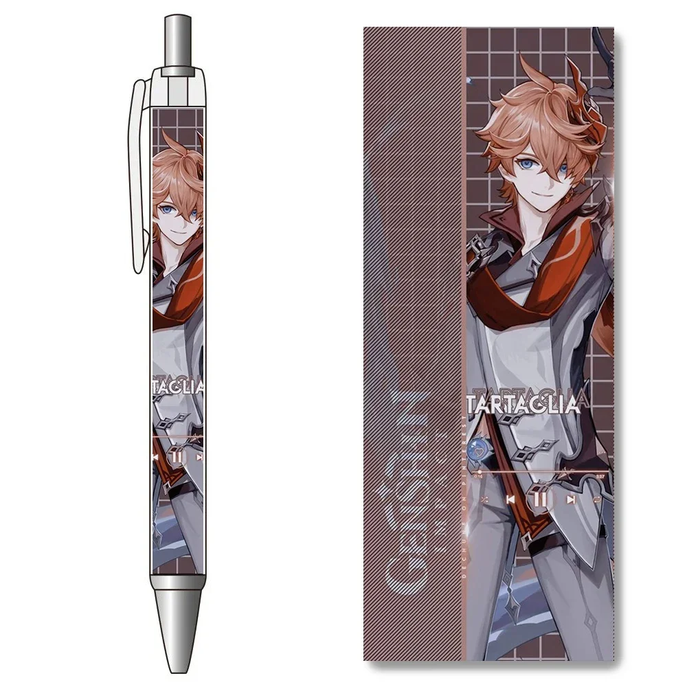1PCS Genshin Impact Gel Pens Kaeya Tartaglia Nilou Yae Miko Diona Sucrose Cyno HD Pattern Writing Black Caneta School Supplies