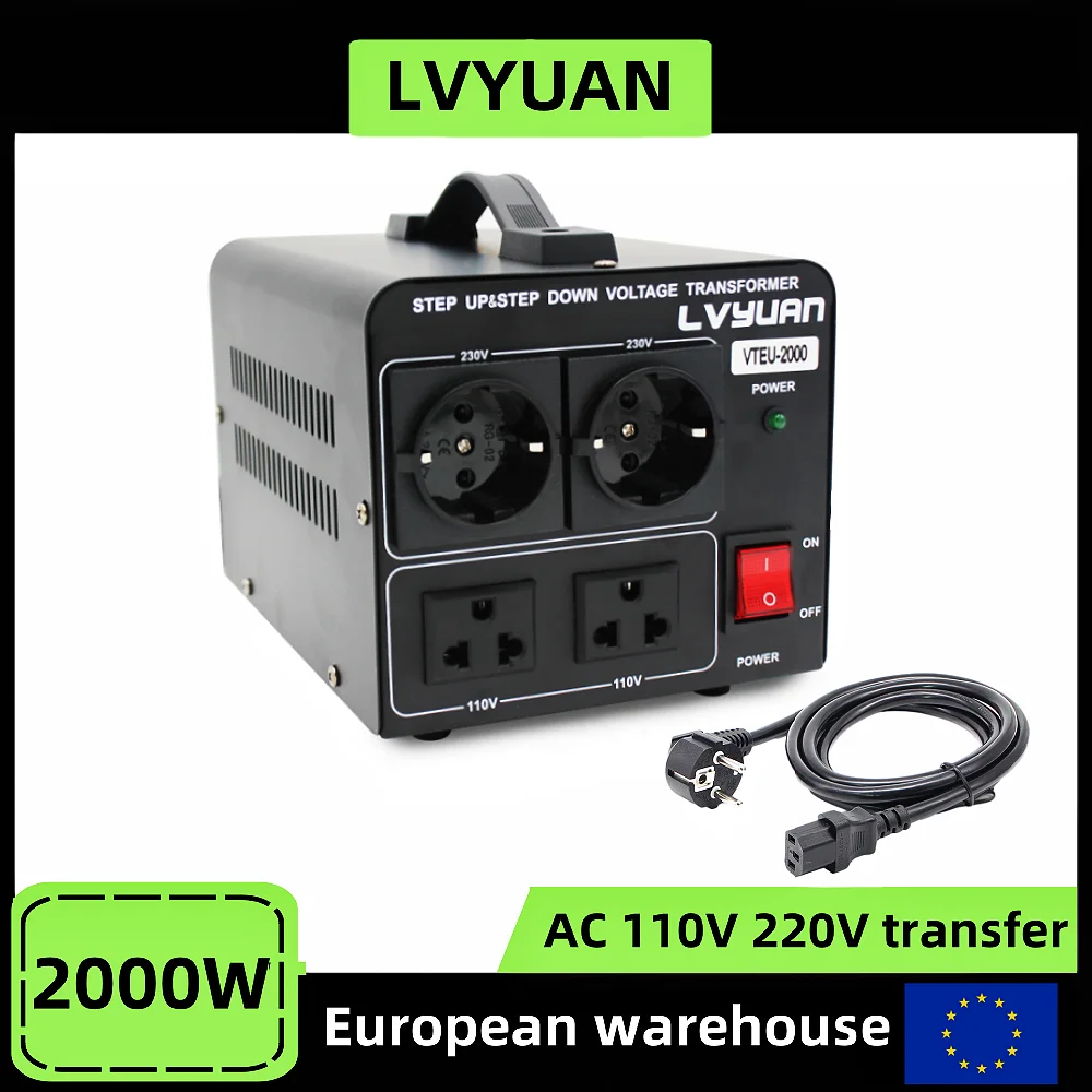 Transformador de voltaje LVYUAN 800W 2000W 5000W potencia máxima para electrodomésticos AC110V AC220V