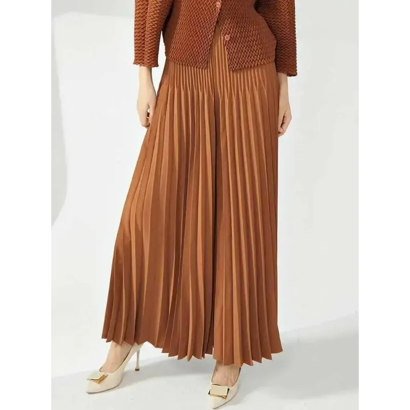 Casual Loose Pleated Long Pants Women High Waist Solid Color Wide Leg Trousers Versatile 2026 Spring New 2AA4480