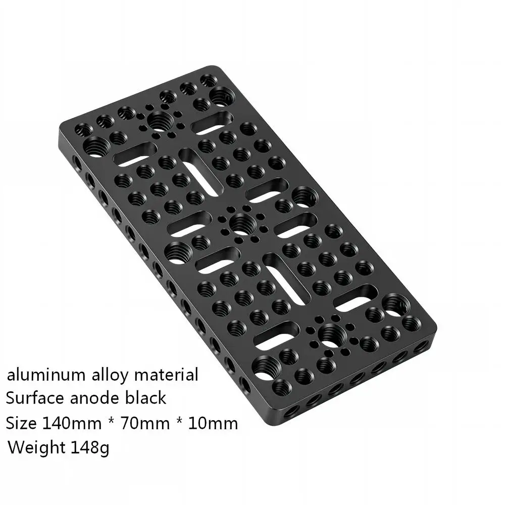 KUANJIE CB1407 for installing cheese board camera cage on guide rail block, 1/4 3/8 porous connection quick installation board