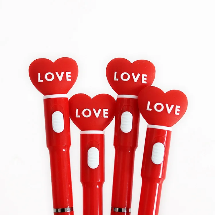 48PCS Creative Christmas Love Lights Ballpoint Pen, Cross-border LED Crystal Decompression Luminous High-value Signature 0.7 Lig