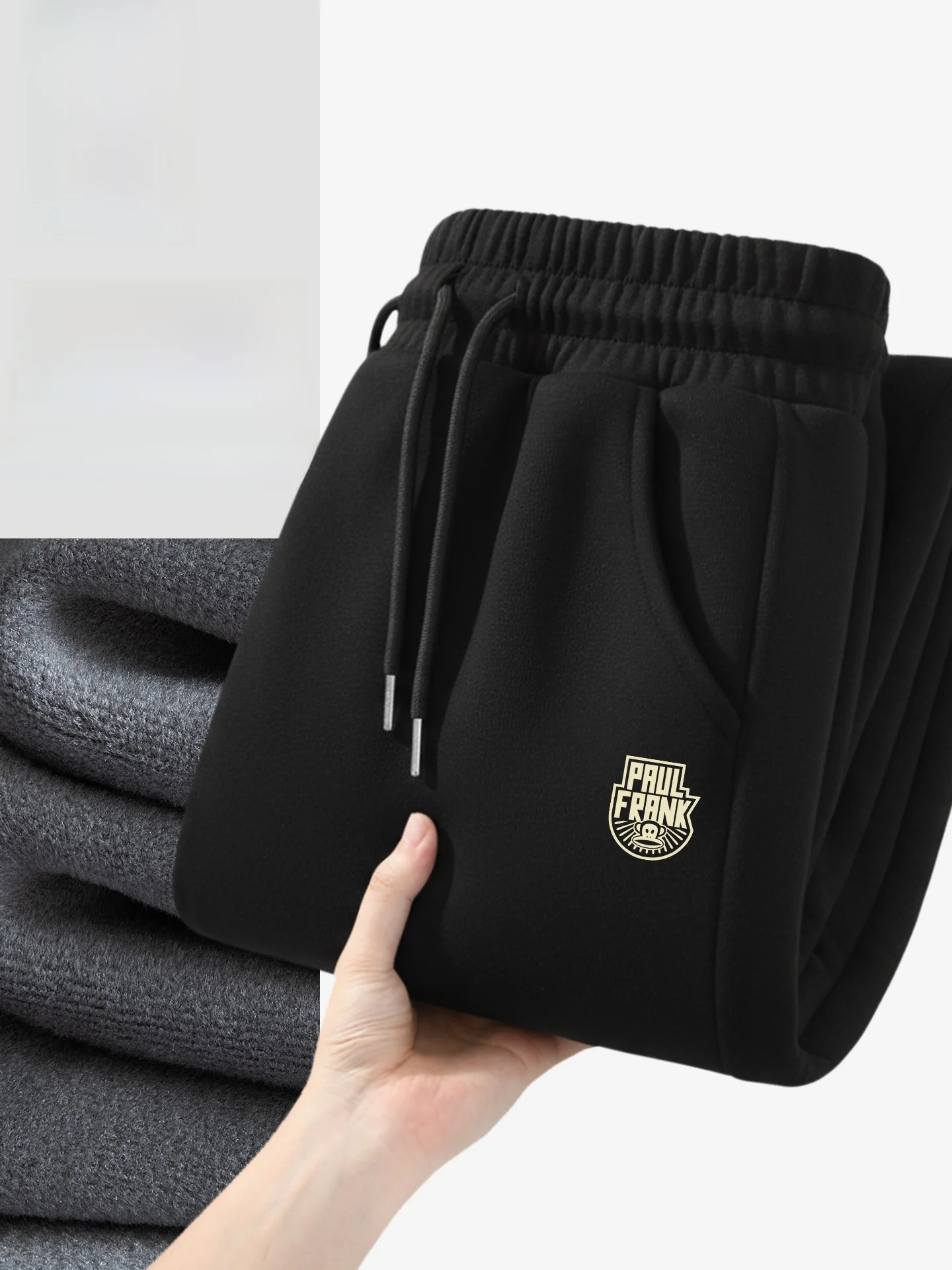 

Thiened Fce Lined Casual Pants Men's Autumn Winter Warm Heavy Du Straight Leg Casual Trousers