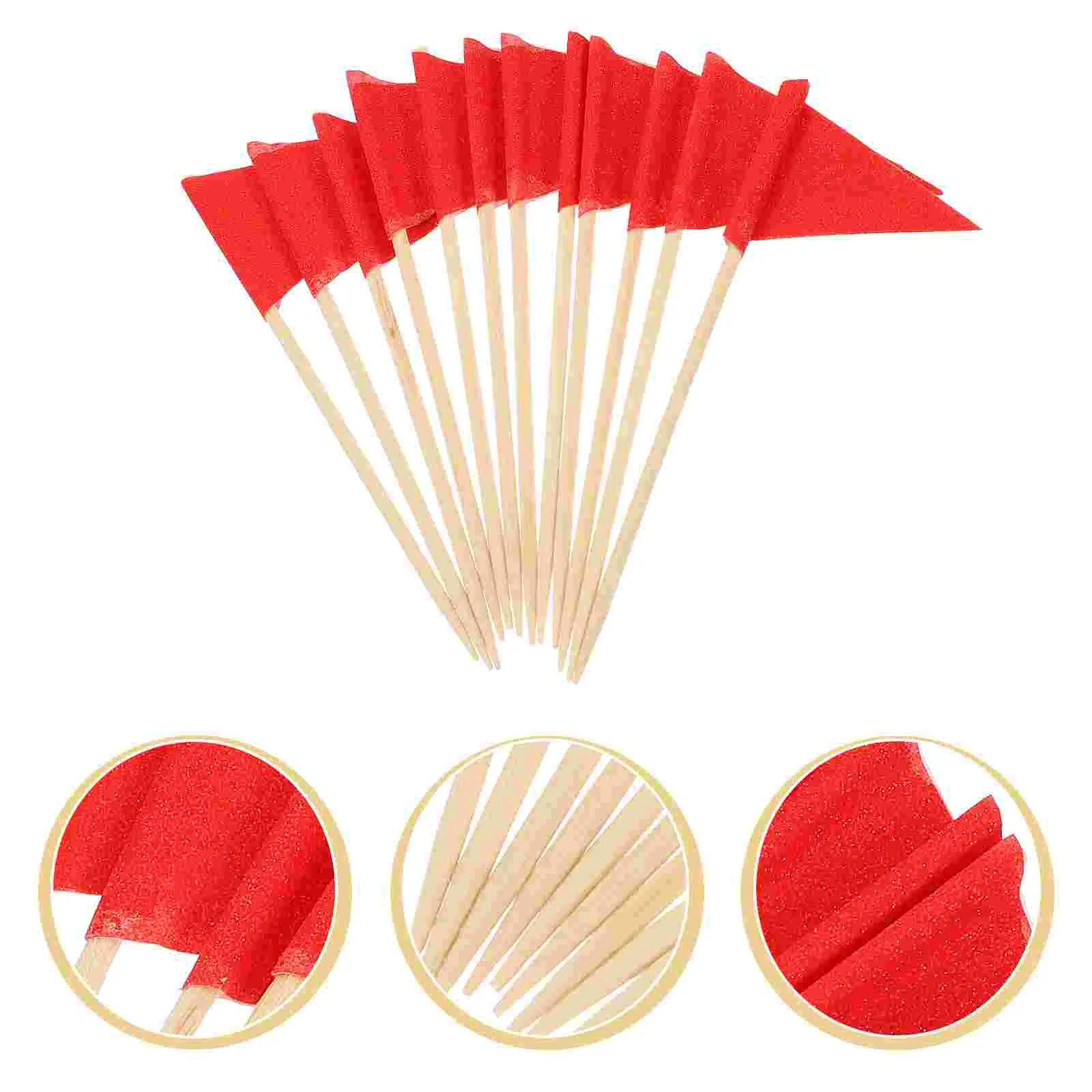 12 Pcs Pennant Cake Insert Blank Toothpick Flag Signs Paper Cups Flags Decorative Food Picks Snack