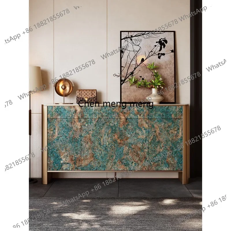 

Italian shoe cabinet home solid wood wall-walled storage cabinet integrated light luxury entrance cabinet