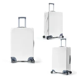 Accessoires de voyage en polyester blanc blanc, housse de bagage, protecteur de valise, sublimation, bricolage personnalisé, impression de photos, 2023