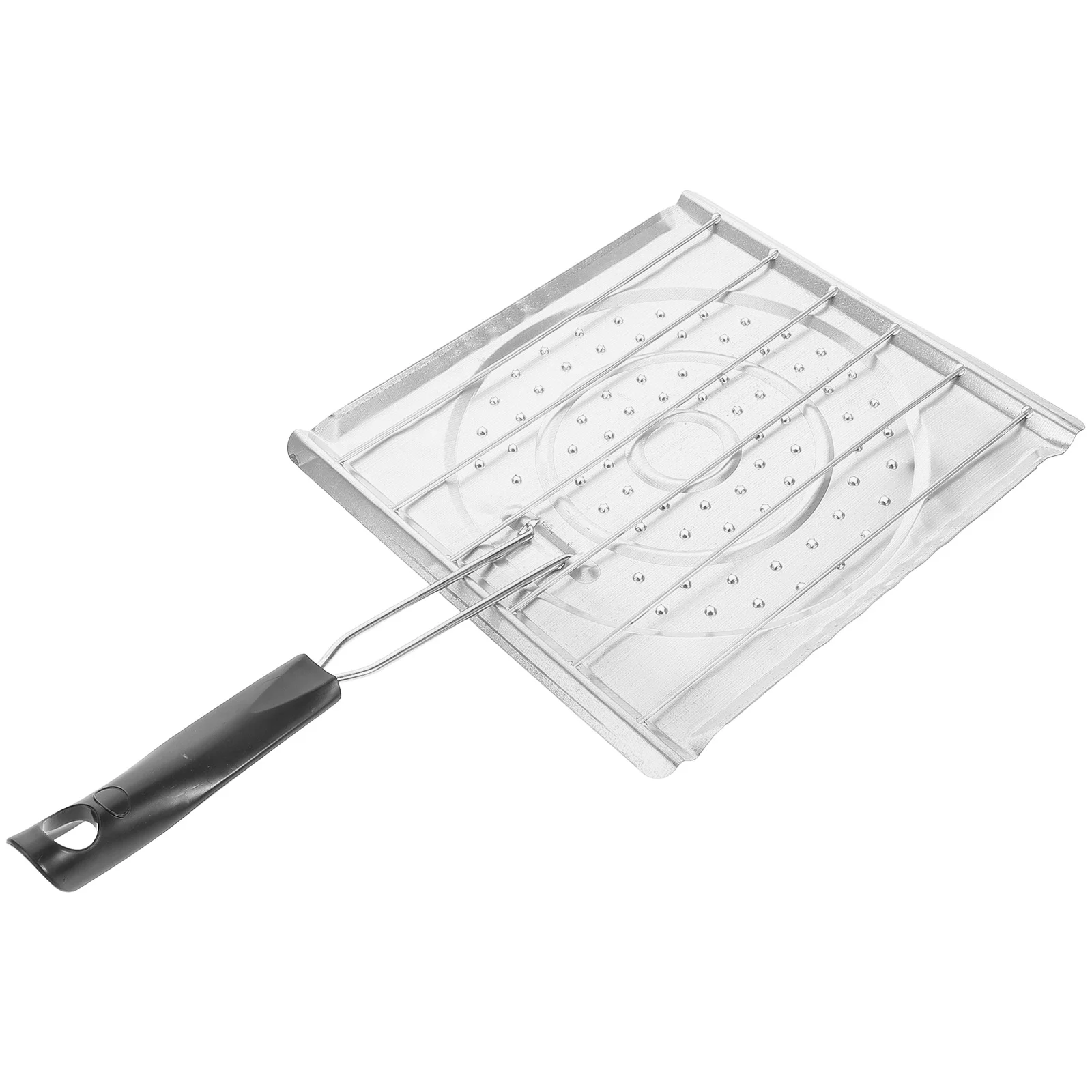 

Stainless Steel Bread Toaster With Folding Handle 2 In 1 Quesadilla Fish Meat Grilling Tray Plate For Camping Hiking