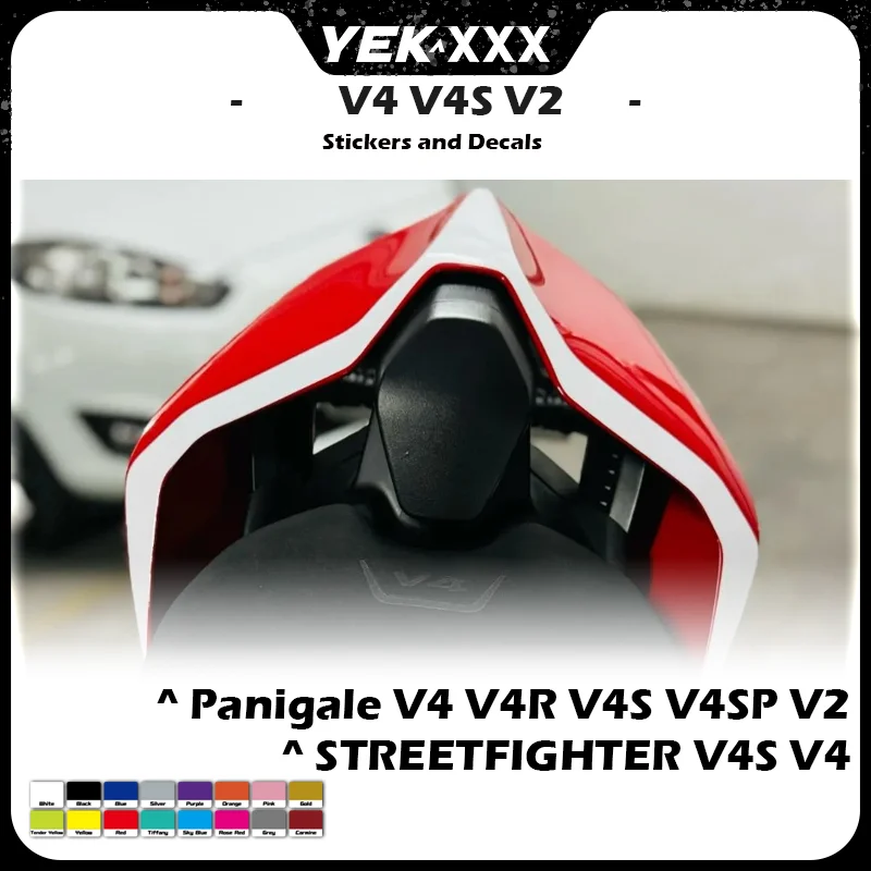 

For Ducati Panigale V4 V4R V4S V4SP V2 V4SP2 Streetfighter V4 V4S V2 Rear Tail Design Line Decal Sticker New Design