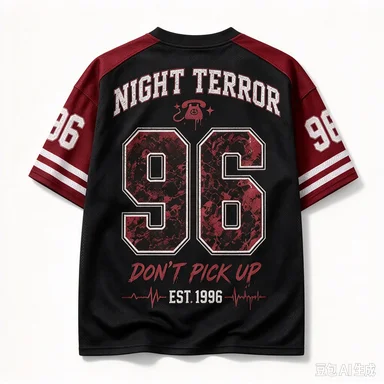 Halloween Mesh Sweatshirt Night Horror No. 96 Ghost Scream Mask Printed V-neck Gothic Horror Streetwear