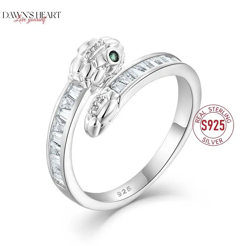 

Кольцо из стерлингового серебра 925 пробы в форме змеи Y2K для женщин, оригинальные высококачественные открытые регулируемые кольца Anillos De Plata Ley 925, оригинал