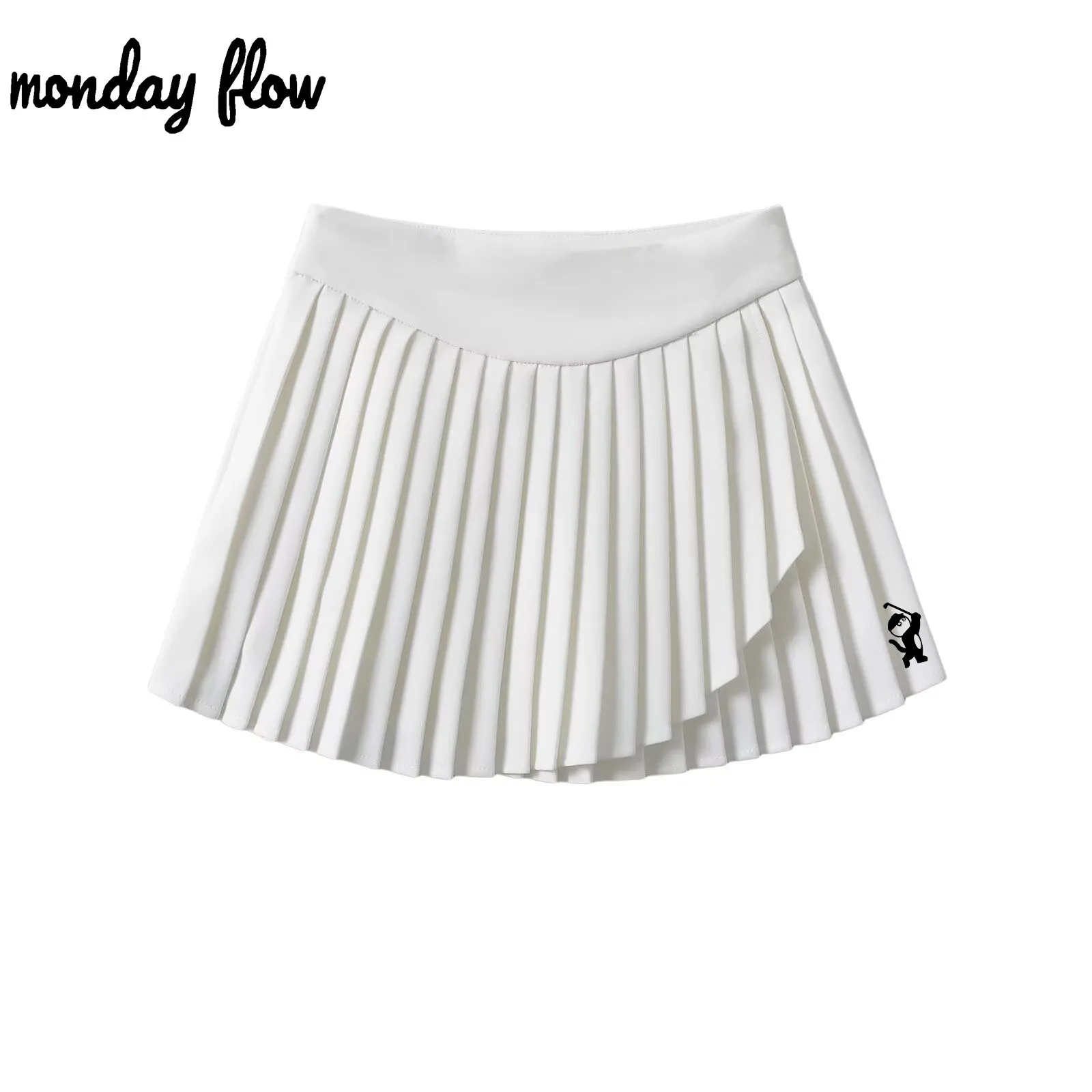 Monday Flow New Golf Bag Hip Skirt A-line Rregular Women Golf Wear Ladies Skirts Casual Breathable Sports Pleated Golf Skirt