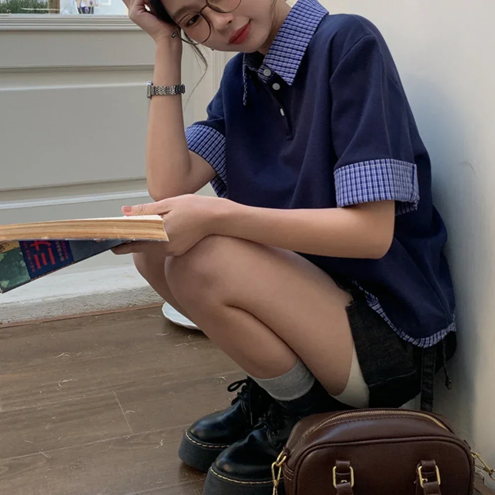 

Casual Clothing For Women Fake Two-Piece Everyday Fashion Fashionable Fake Two-piece Style Fake Two-piece Tops For Daily Use