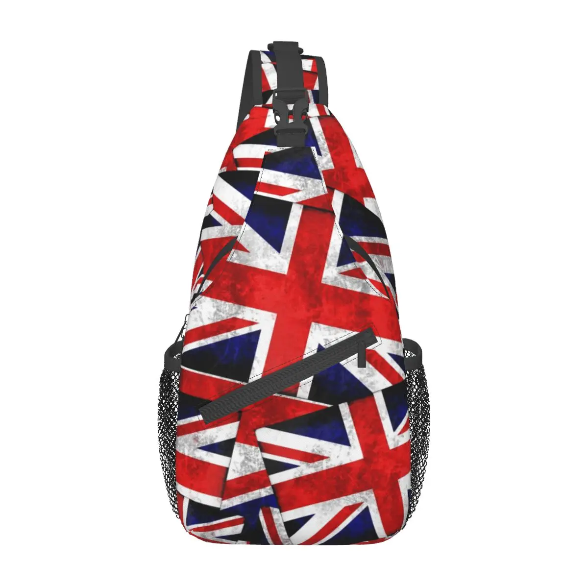 Inglaterra britânica Reino Unido bandeira Sling Bag peito Crossbody ombro Sling mochila caminhadas ao ar livre Daypacks impressão vermelha Vintage padrão sacos