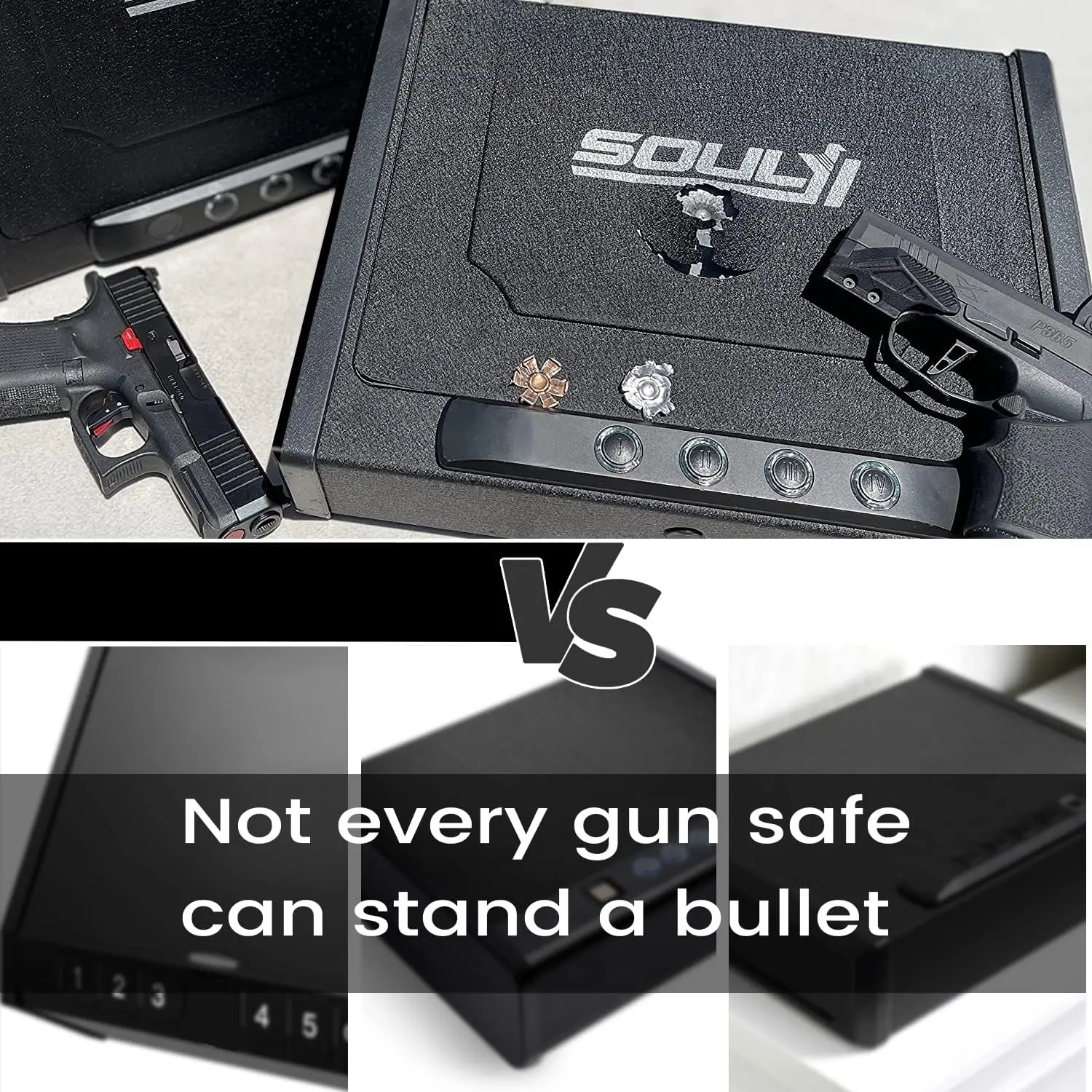 Biometric & PinkBiometric or Digital Gun Safe for 3 Pistols Safe DOJ Certified with 3 Quick Access Handgun Safe,Digital Keypad F