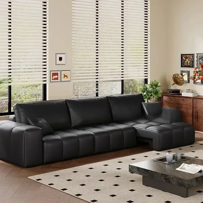 A44 Medieval style, sofa real cowhide electric retractable adjustment living room multi-functional zero wall sofa bed Y44