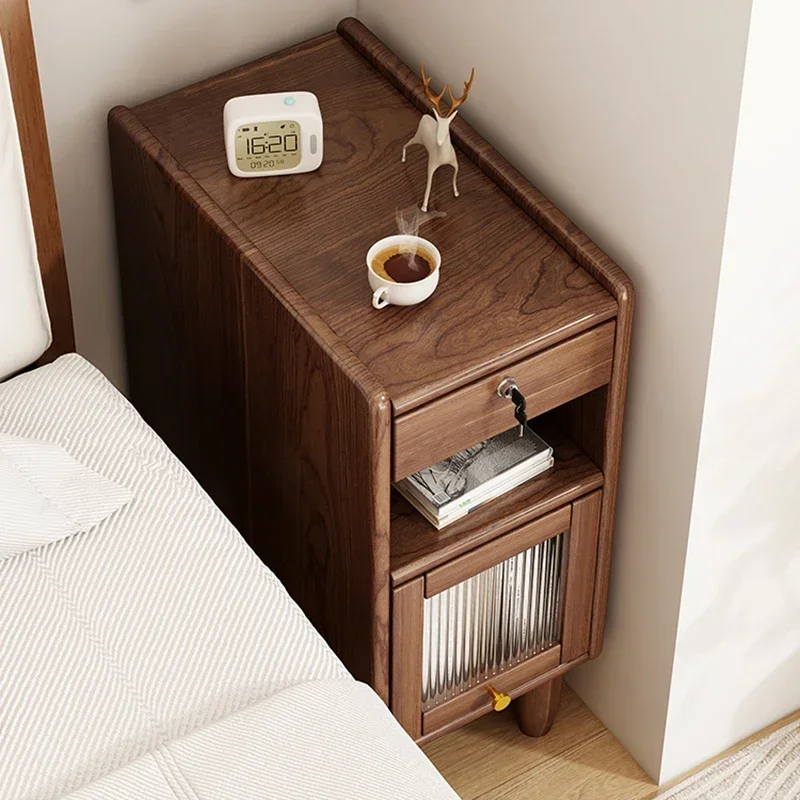 Mid Century Minimalist Bedside Table Organiser Design Wood Organizers Storage Industrial Mesa Cabeceira Living Room Furniture