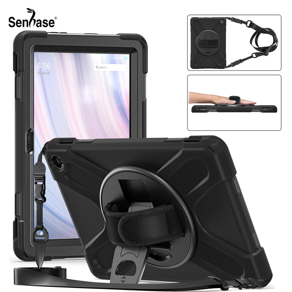 

Shockproof Kids Safe PC + Silicon Stand Shoulder Strap Tablet Cover For Amazon Fire HD 10 HD10 13th Gen 2023 release Case