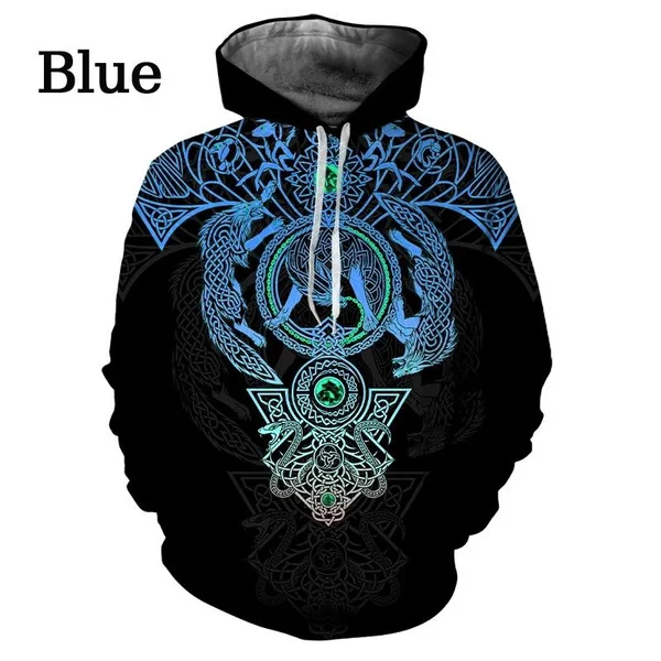 2023 Hot! New Arrival Viking 3D Print Hoodie Fashion Men Women Satanic Harajuku Style Long Sleeve Pullover