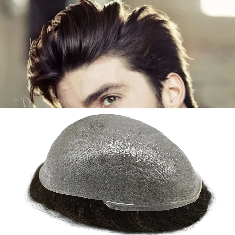 Men Toupee 0.03mm Thin Skin V loop Invisible 100% Human Hair System Male Wig Men Wig Capillary Prosthesis Bald Hairpiece