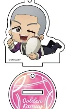 Anime Ogata Tsurumi Shiraishi Kochoube Sugimoto Genjiro Asirpa Mini Figure Doll Acrylic Keychain Keyring Cosplay Toy for Gift