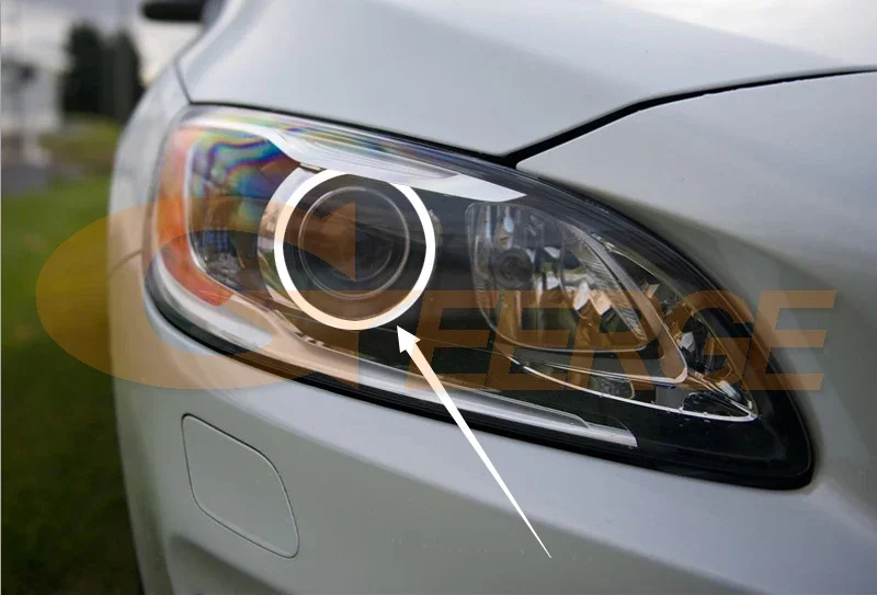 لفولفو S60 II 134 V60 155 157 2014 2015 2016 2017 2018 يوم ضوء الترا برايت مصلحة الارصاد الجوية LED عيون الملاك عدة خواتم هالة #3