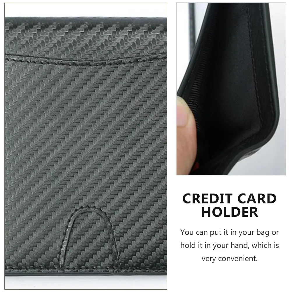 1Pcs Anti Theft Wallet for Men Fashion Fiber Pattern Credit Card Holder Portable Multifunction Wallet for Daily Use