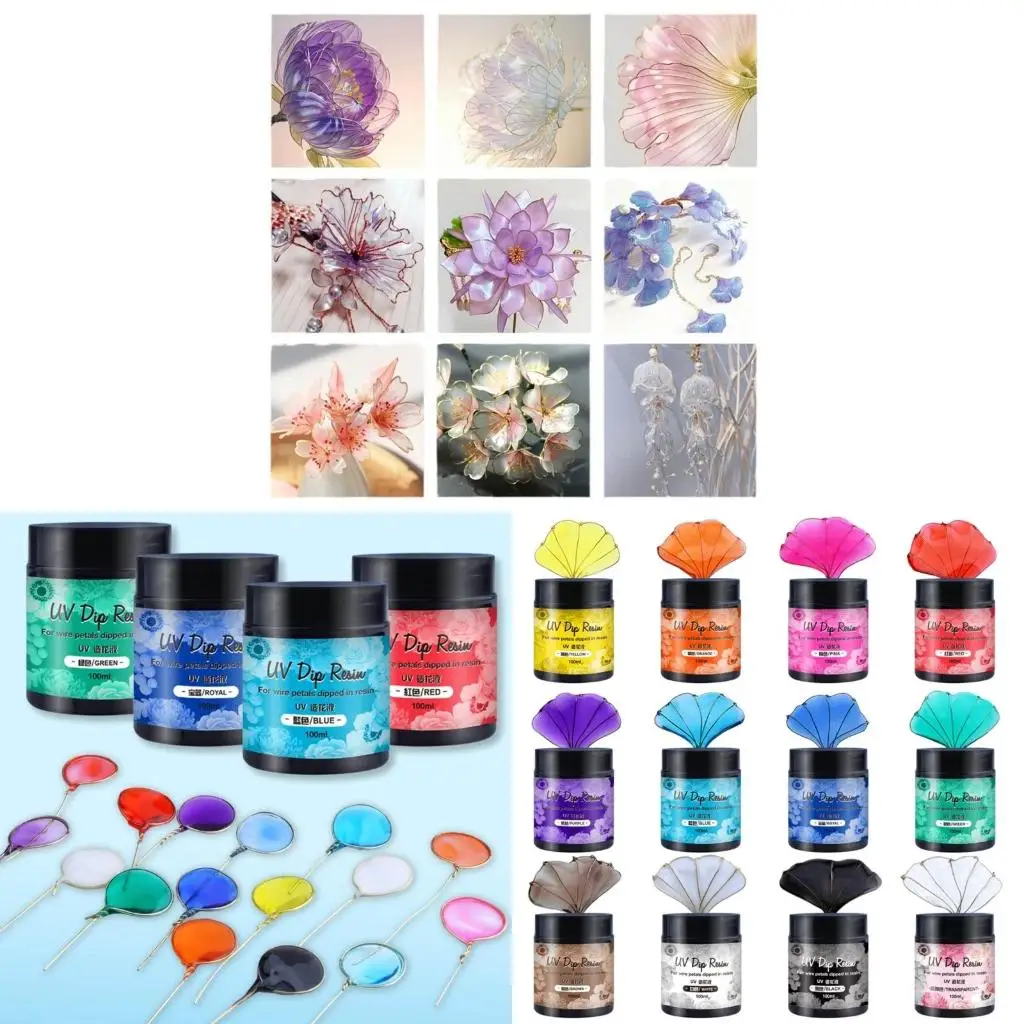 UV DIP Resin for Wire Flower Petals Transparent Liquid Ultraviolets Curing