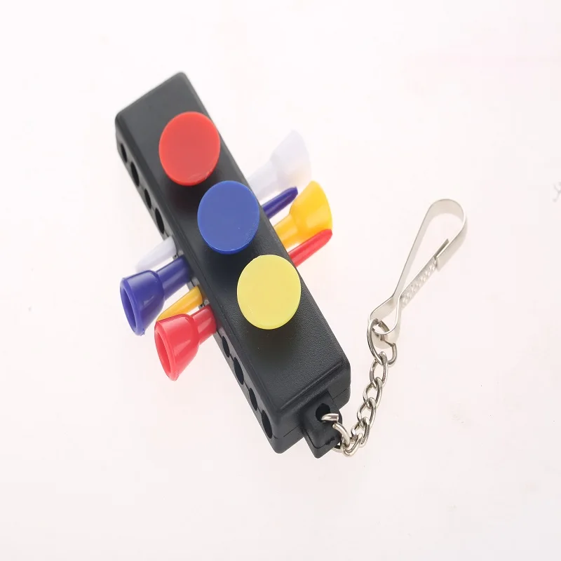 

1Pc Golf Tee Holder Ball Tee Holder Carrier Tee with 3Pcs Ball Marking Golf Keychain Golf Accessories Outdoor Sport Black Rubber