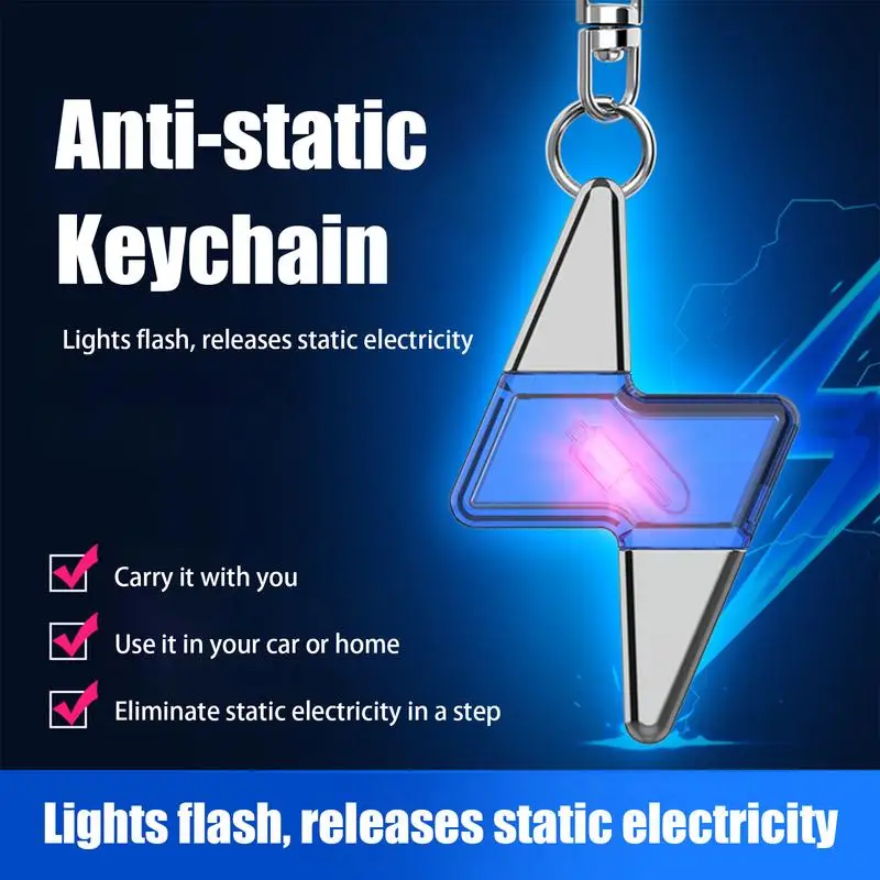 Anti-static Keychain Extreme Discharge Electricity Cool Static Eliminator Key Chain Ring Easy to Use Destaticizing Tool Gift