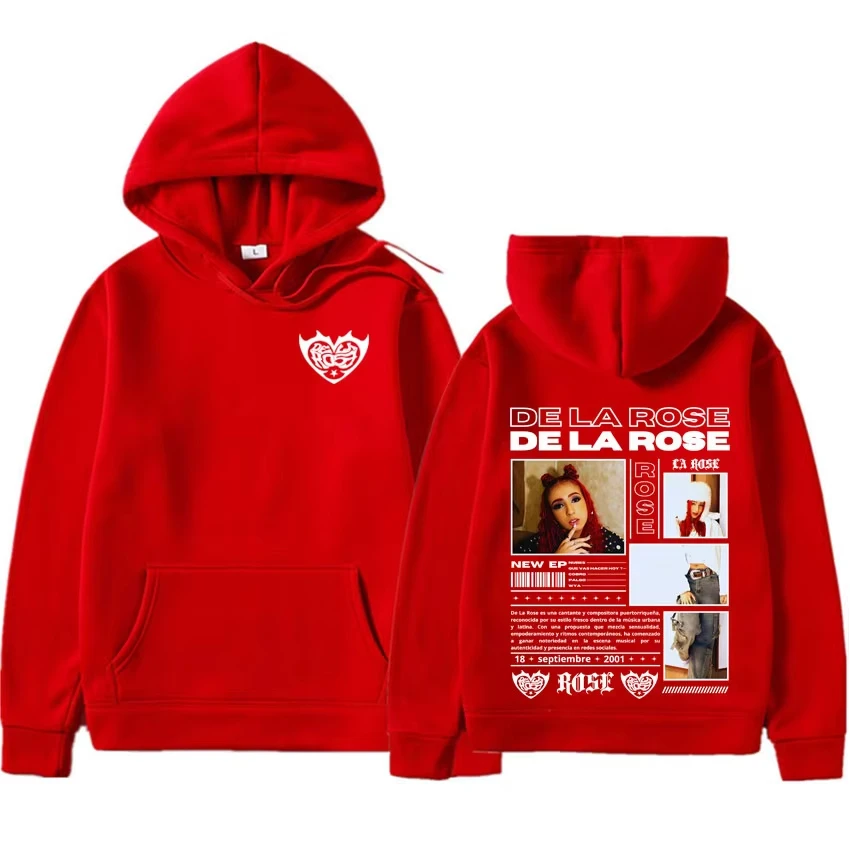 

De La Rose 2025 Album High Quality Double Sided Print Gothic Pullover Mens Women Oversized Sweatshirt Y2k Clothes Casual Hoodies
