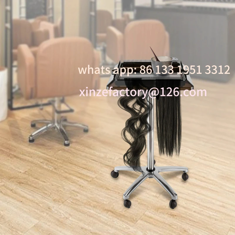 

Customizable Adjustable Hairstylist Rolling Salon Tray Hair Extension Tool Cart Hairdressing Storage Trolley