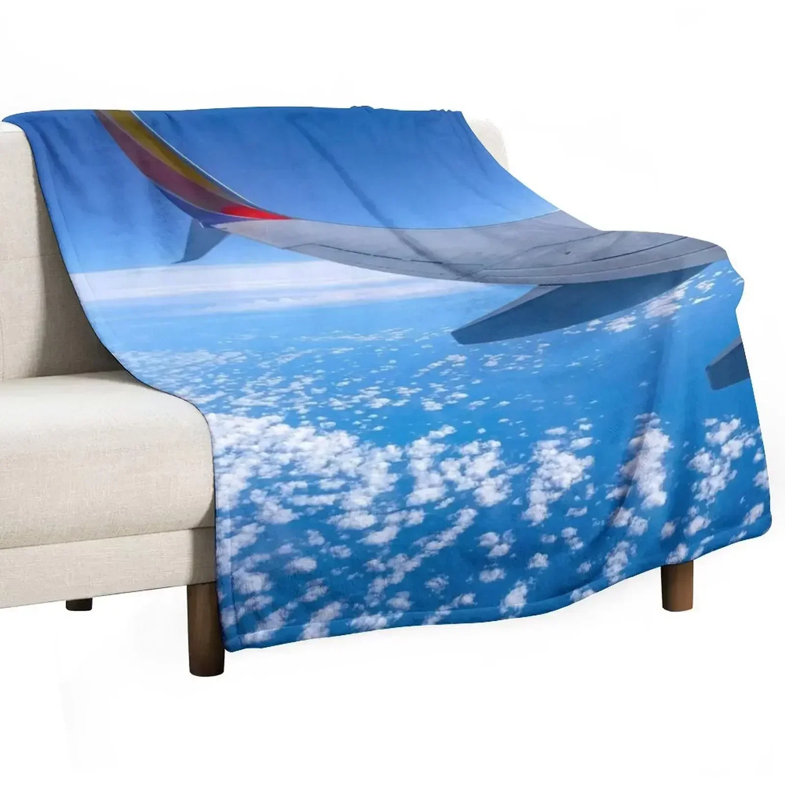 

Plane View of the Blue Sky Throw Blanket wednesday christmas decoration Blankets