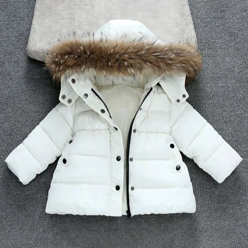 2019 White/Red/Black Winter Jacket luxurious hooded coat trendy Red parkas Children Black Warm Overcoat Hooded down Coats