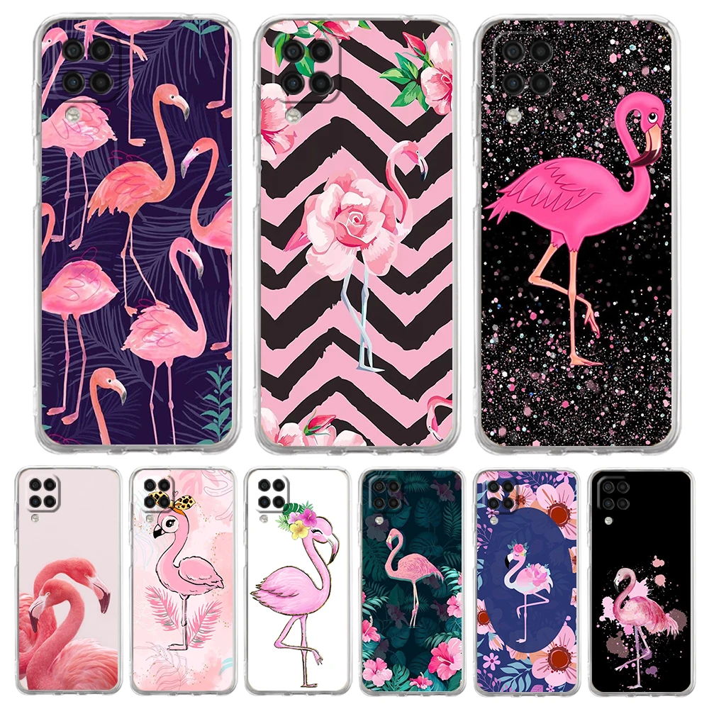 Bella custodia foglia fenicotteri rosa per Samsung A13 A15 A25 A35 A51 A55 A71 A21S A11 A31 A52 A41 A23 A53 A73 A32 5G A03S A05s Cover