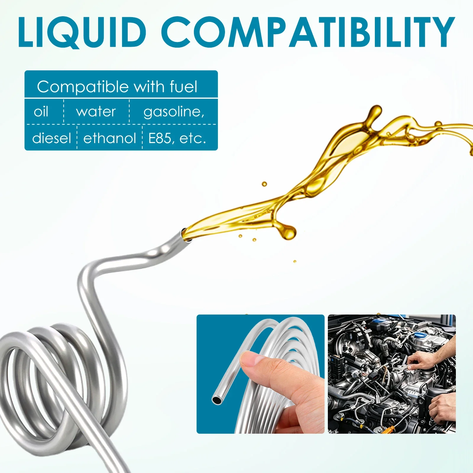 5/16 Aluminium-Kraftstoffleitung 3003 Legierungsrohr 650 PSI Hochdruck-Ölleitung Leicht Biegbar für Kraftstofftank-Pumpensystem 16ft 1er-Pack – Detail 4